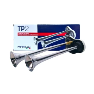 سرينه 2 بوق MARCO - TP2/130 24 V
MARCO TP2/130 24V TWIN-TONE COMPRESSED AIR HORN - CHROMED METAL WITH ELECTRIC VALVE