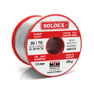 بكرة قصدير 1.5 مل 225 جرام SOLDEX
SOLDEX SOLDERING WIRE 1.5MM - 225G